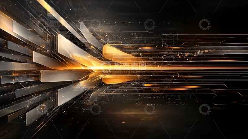 高清大图下载【趣麦麦图】抽象科技感光束背景