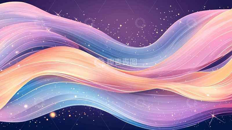 高清大图下载【趣麦麦图】抽象彩色波浪线条