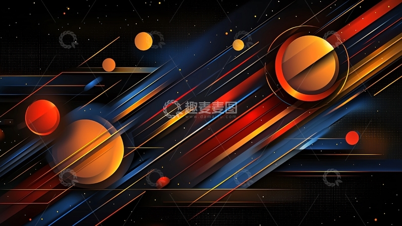 高清大图下载【趣麦麦图】抽象圆形光线背景