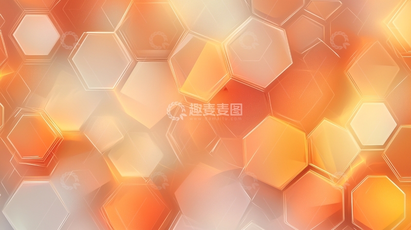 高清大图下载【趣麦麦图】橙色蜂窝模糊背景