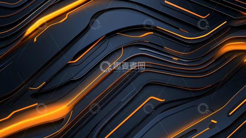 高清大图下载【趣麦麦图】科技感流体线条背景