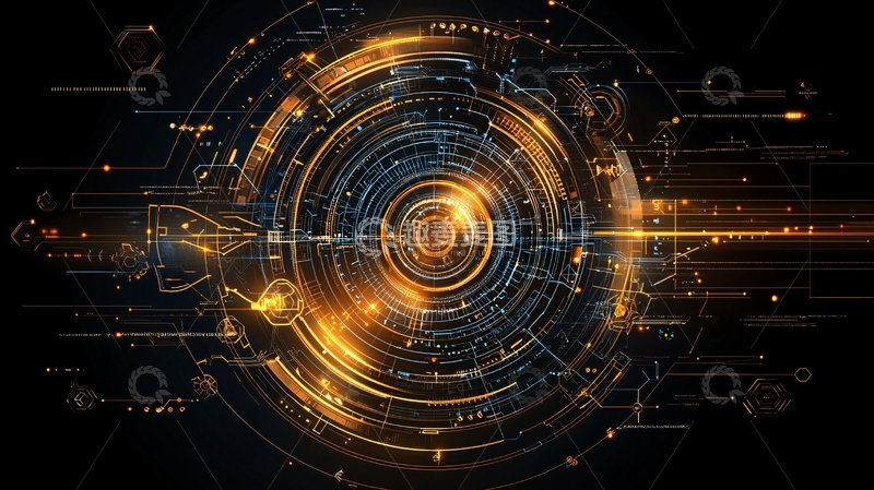 高清大图下载【趣麦麦图】金色科技感圆形光晕