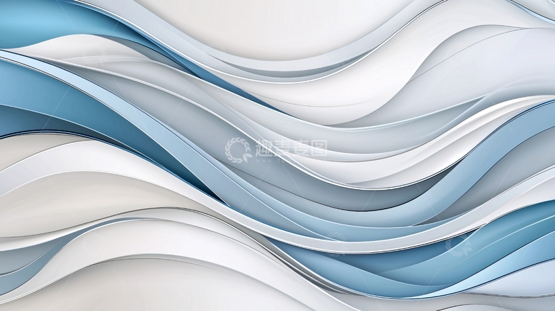 高清大图下载【趣麦麦图】蓝白色优雅水波纹背景