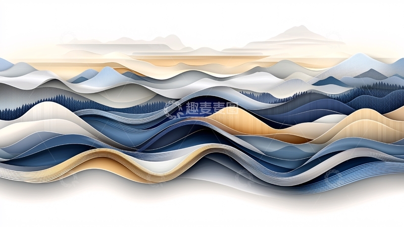 高清大图下载【趣麦麦图】抽象水墨风格波浪纹路