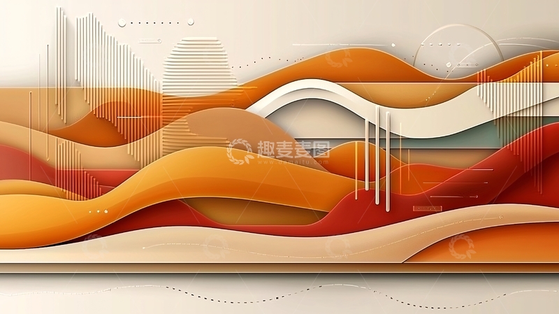 高清大图下载【趣麦麦图】抽象橘色波浪背景