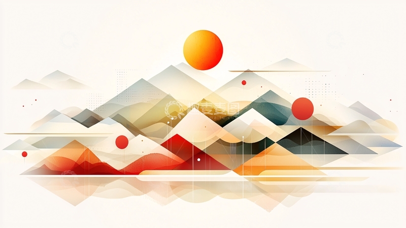 高清大图下载【趣麦麦图】水墨风山水画