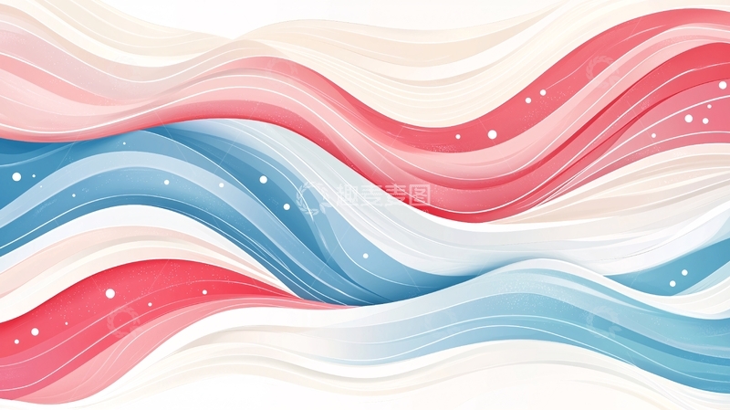 高清大图下载【趣麦麦图】红蓝渐变波浪背景