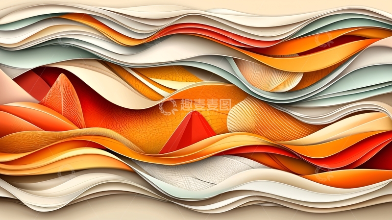 高清大图下载【趣麦麦图】抽象色彩波浪艺术