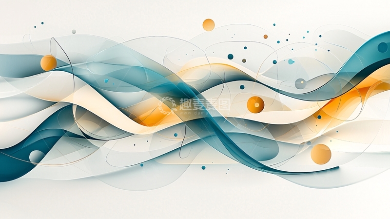 高清大图下载【趣麦麦图】抽象水彩曲线背景