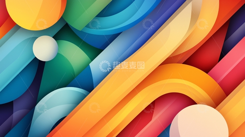 高清大图下载【趣麦麦图】抽象彩色几何图形