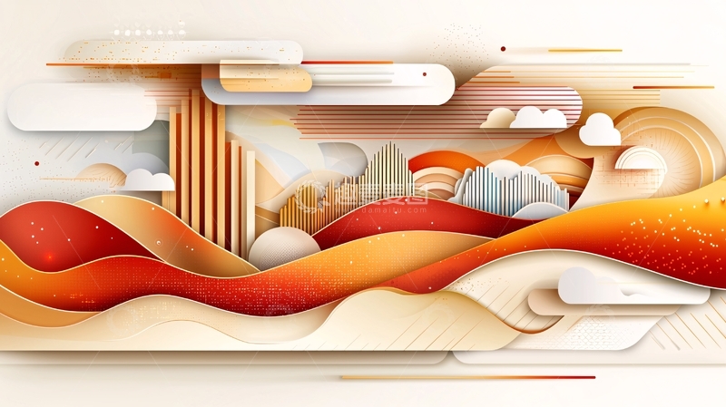 高清大图下载【趣麦麦图】抽象渐变立体背景