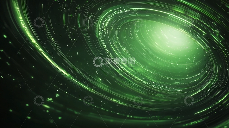高清大图下载【趣麦麦图】绿色漩涡星云