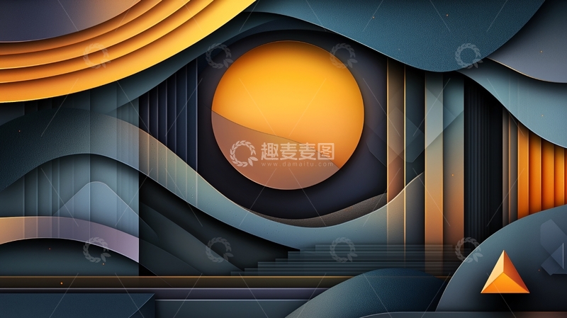 高清大图下载【趣麦麦图】抽象艺术圆形背景