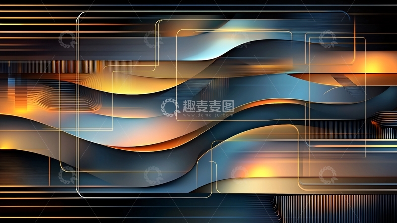 高清大图下载【趣麦麦图】抽象波浪金属质感背景