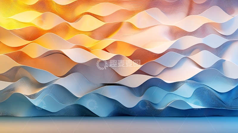高清大图下载【趣麦麦图】抽象波浪渐变背景