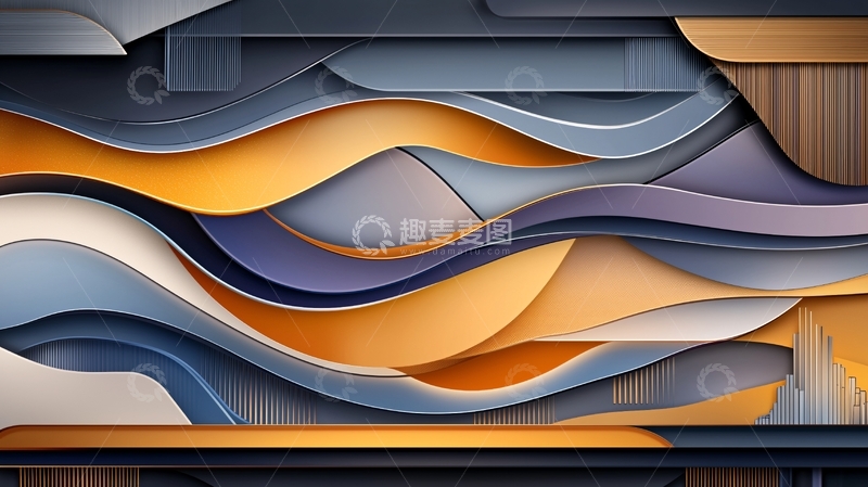高清大图下载【趣麦麦图】抽象波浪渐变背景