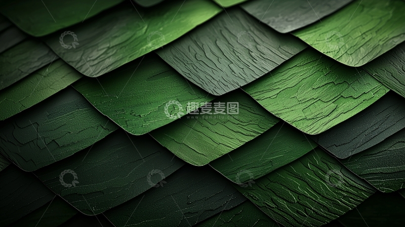 高清大图下载【趣麦麦图】绿色鳞片状纹理背景