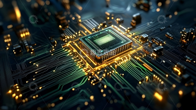 高清大图下载【趣麦麦图】芯片电路板的特写