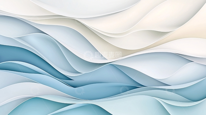 高清大图下载【趣麦麦图】蓝白渐变波浪图案