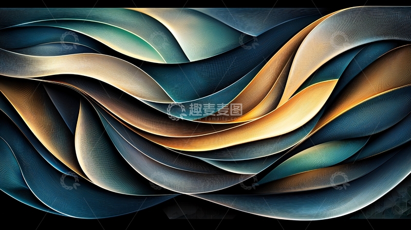 高清大图下载【趣麦麦图】抽象艺术波浪图案
