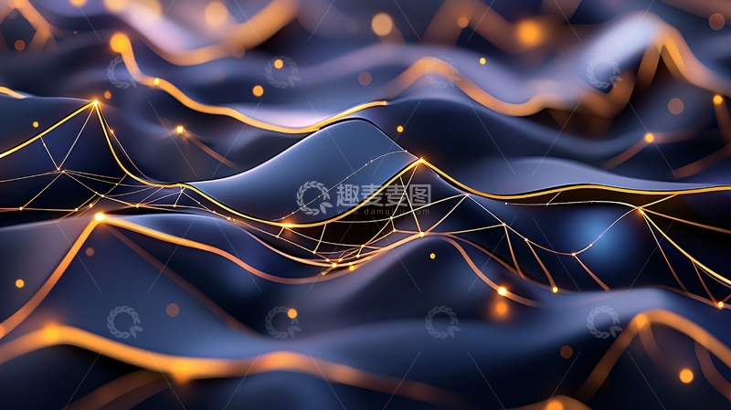 高清大图下载【趣麦麦图】蓝色科技线条