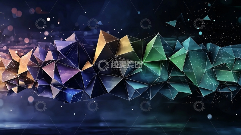 高清大图下载【趣麦麦图】抽象多边形渐变背景
