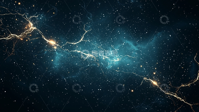 高清大图下载【趣麦麦图】蓝色星云背景抽象图