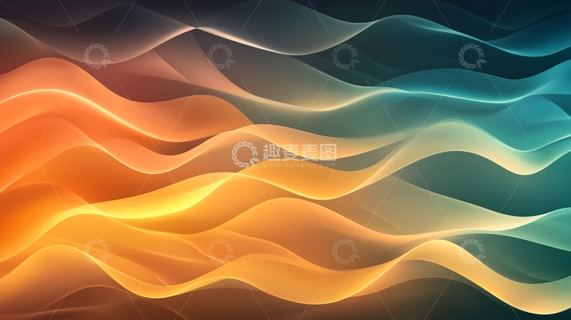 高清大图下载【趣麦麦图】渐变色流线型波浪背景