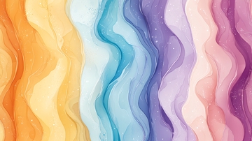 彩色水彩波浪背景