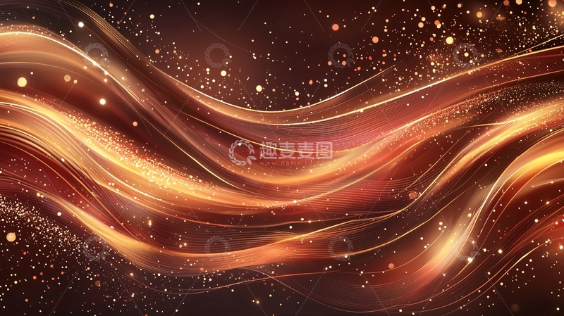 高清大图下载【趣麦麦图】金色光线流动背景