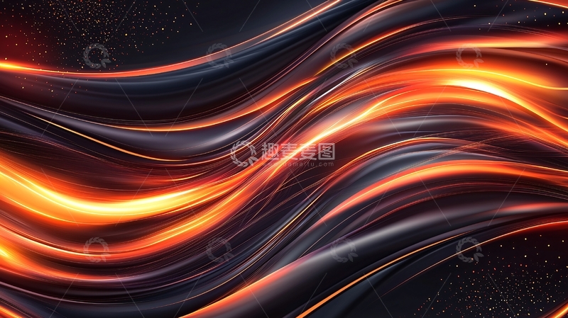 高清大图下载【趣麦麦图】火焰般的流体抽象背景