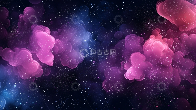 高清大图下载【趣麦麦图】星云弥漫夜空背景