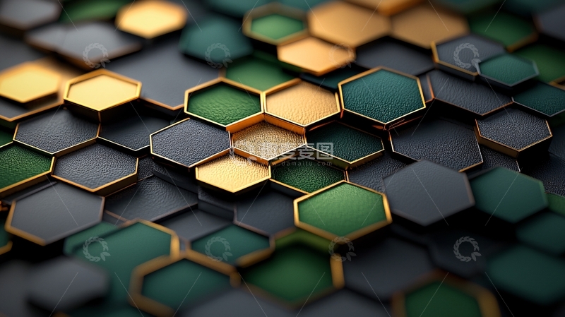 高清大图下载【趣麦麦图】六边形组成的抽象图案