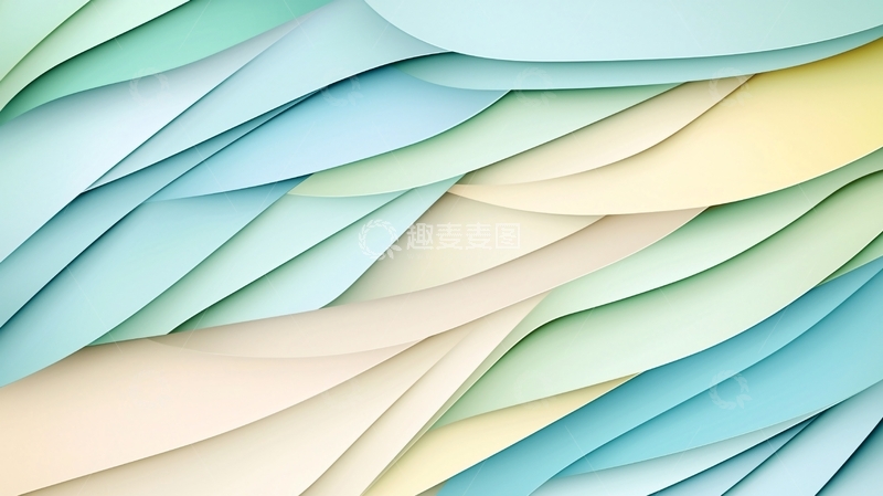 高清大图下载【趣麦麦图】抽象渐变波浪纸张背景
