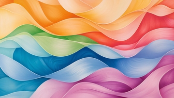 彩色波浪水彩背景