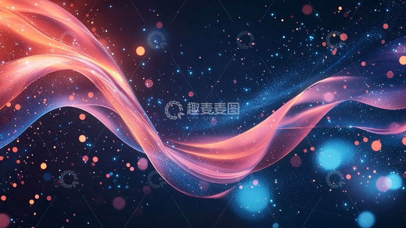 高清大图下载【趣麦麦图】绚丽光线与星光背景
