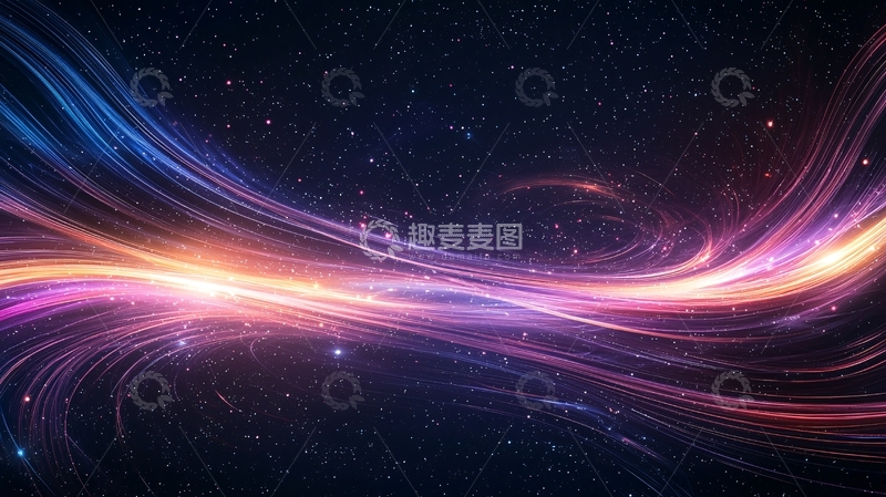 高清大图下载【趣麦麦图】抽象星空光线交织
