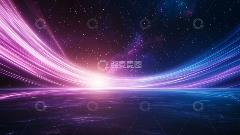 高清大图下载【趣麦麦图】绚丽光线下的星空背景