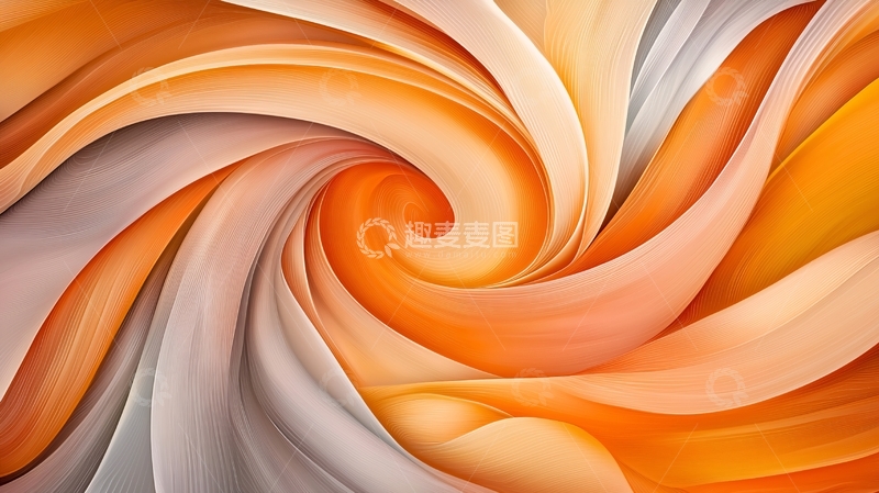 高清大图下载【趣麦麦图】抽象漩涡橙色背景