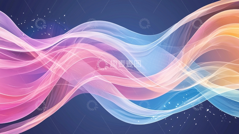 高清大图下载【趣麦麦图】彩色波浪抽象背景