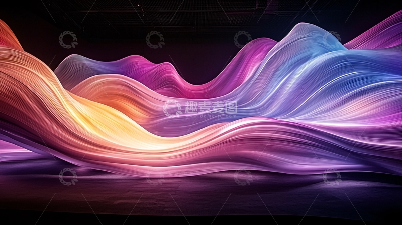 高清大图下载【趣麦麦图】彩色波浪抽象背景