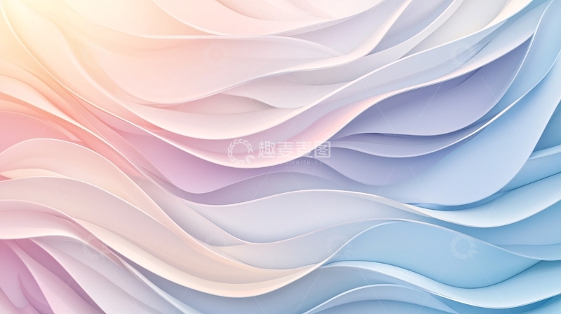 高清大图下载【趣麦麦图】柔和渐变色彩波浪