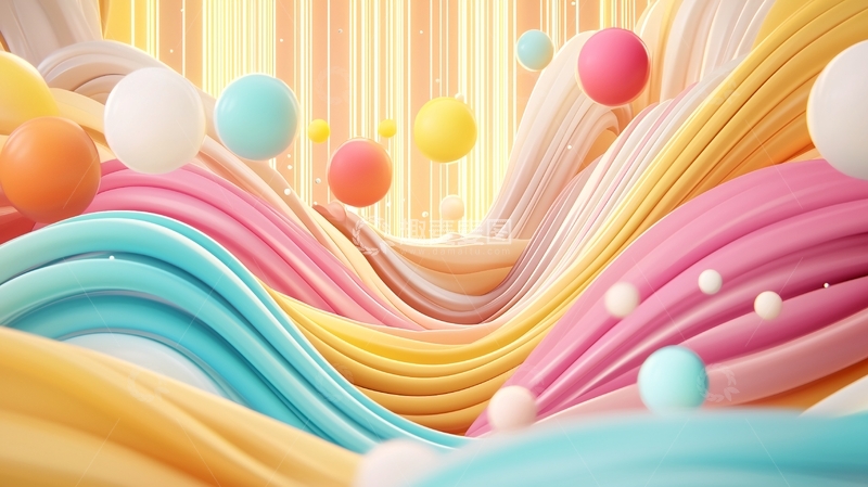 高清大图下载【趣麦麦图】彩色糖果波浪背景