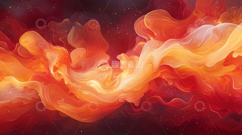 高清大图下载【趣麦麦图】红色烟雾状液体流动