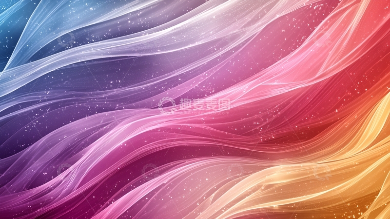 高清大图下载【趣麦麦图】彩色渐变流动纱