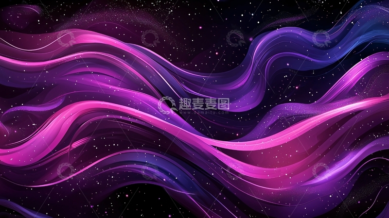 高清大图下载【趣麦麦图】紫色流动星云背景