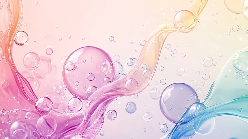 高清大图下载【趣麦麦图】色彩斑斓的水滴流动