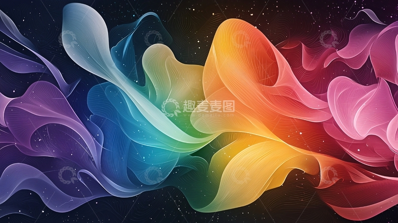 高清大图下载【趣麦麦图】彩色烟雾流动效果