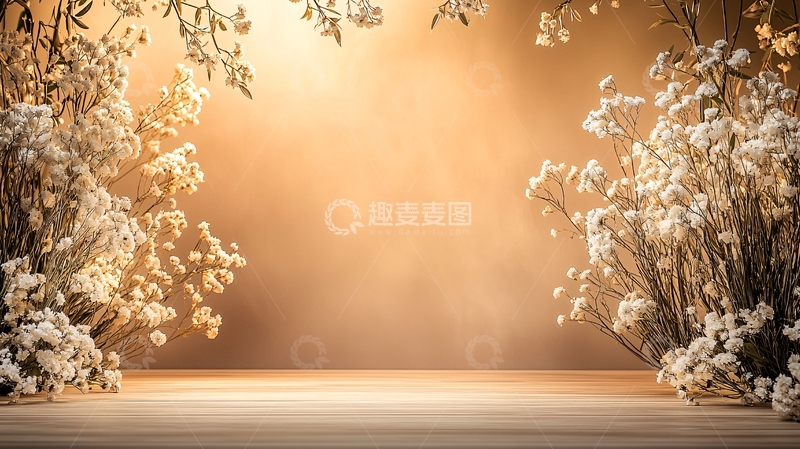 高清大图下载【趣麦麦图】淡雅光晕中的小雏菊