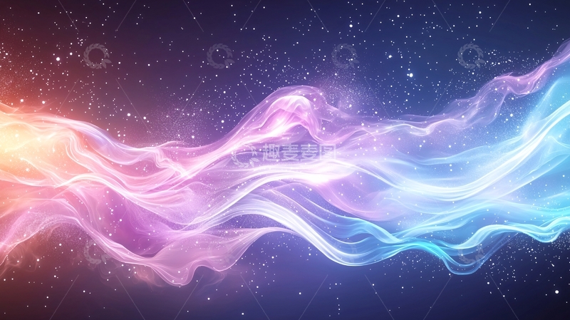 高清大图下载【趣麦麦图】绚丽光线流动星云背景